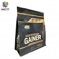 Custom printed 500g 1kg flat bottom standup pouch for protein powder packaging