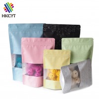 Custom Printed Ziplock Stand Up Pouches with Window and Zipper for Food Packaging